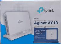 TP-Link Aginet VX18 Wi-Fi 6  VDSL MODEM  4 PORT + 1 USB 1201 Mpbs +574 Mbps Çift-bant Wİ-Fİ özelliği. VDSL2/ADSL2 AX1800 - 1